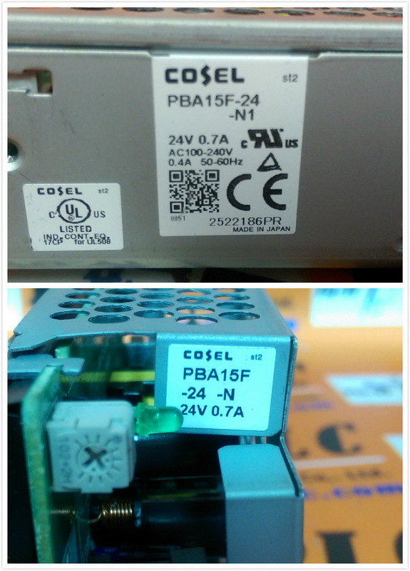 COSEL PBA15F (PBA15F-24-N1) POWER SUPPLY - PLC DCS SERVO Control MOTOR  POWER SUPPLY IPC ROBOT